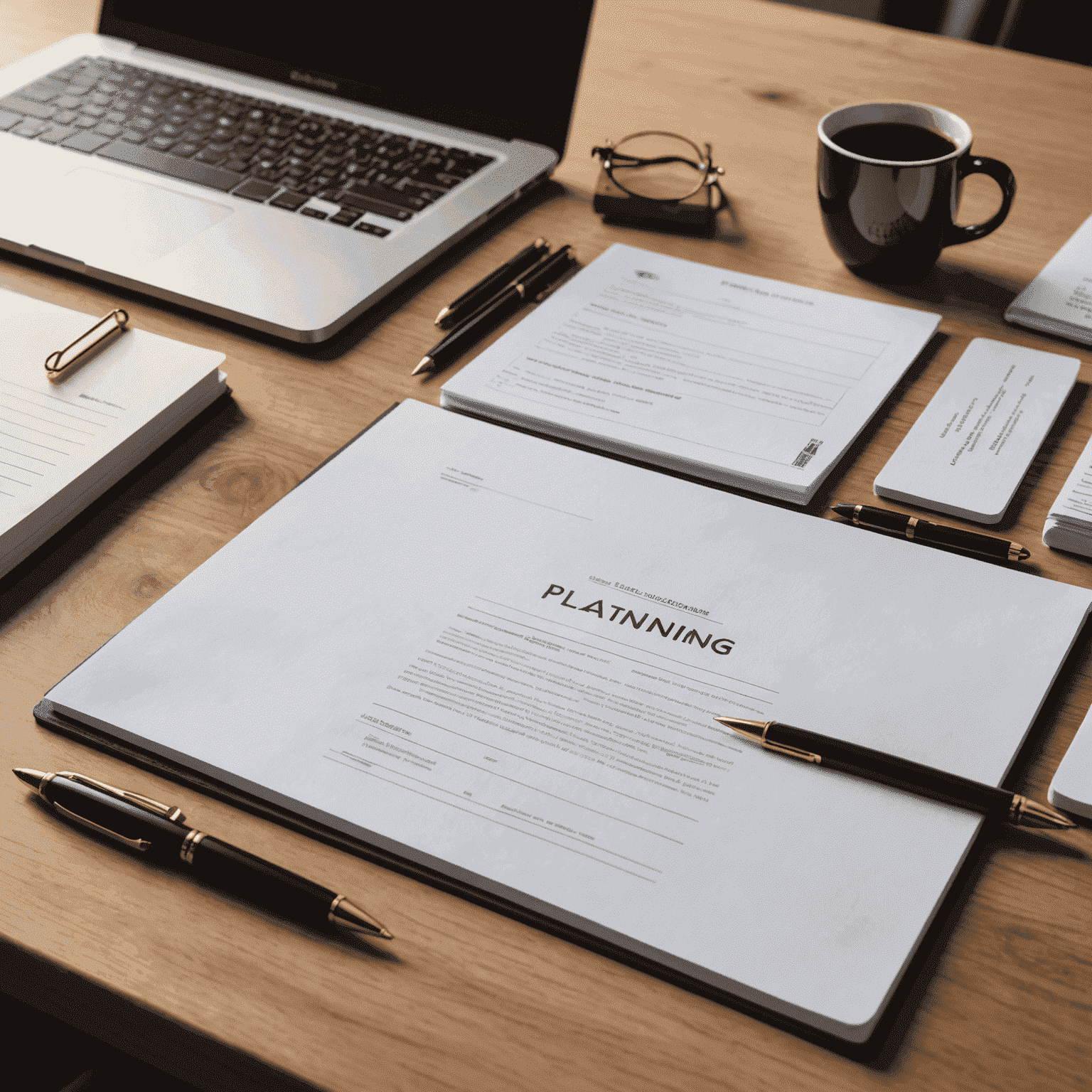 A professional desk with legal documents, a pen, and a laptop, symbolizing the process of estate planning and will creation